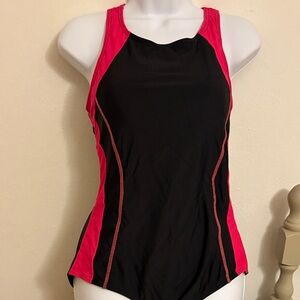 Black and Pink Athletic Style Swimsuit.